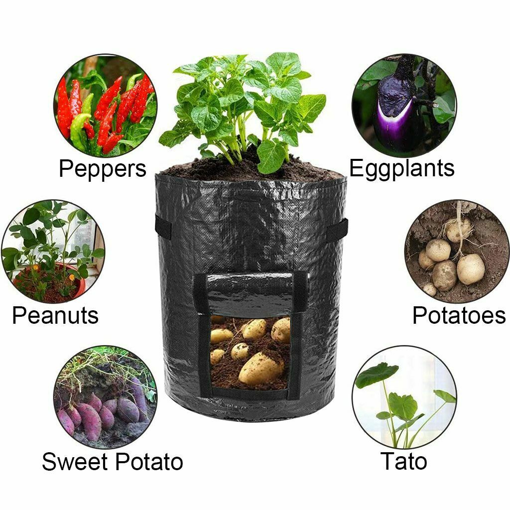 3/5/7/10 Gallon Planting Potato Grow Bags Waterproof PE Garden Vegetable  PlaA/xa